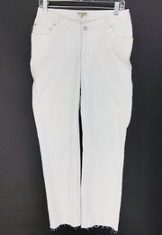 Opening Ceremony Women's Size 26 White Denim Jeans Low V-Front Slim Leg Crop Dip