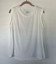 NWOT Olivia Sky White Tank Top Blouse sz L