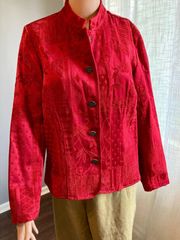 Women's Dress Barn Red Textured Blazer, Medium, Like New