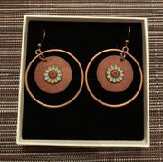 Bohemian/Ethnic Brown and Bronze Drop Earrings