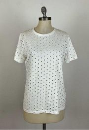 The Kooples White Eyelet Short Sleeve Top