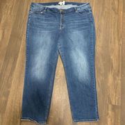 Lane Bryant dark wash Signature fit 28 magic waistband jeans