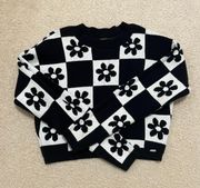 Checker Cropped Sweater