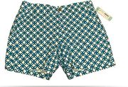 Market & Spruce Stitch Fix Linen Blend Teal & White Geometric Print Shorts 8