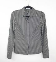 Bailey 44 pinstripe lace up back button down top