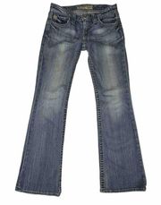 BIG STAR Jeans Womens 27 Blue Distressed Denim Low Rise Bootcut Casey K