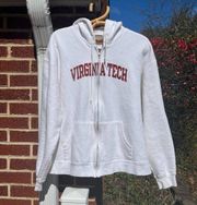 Virginia Tech White Zip Up Jacket Women's XL