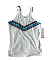 LUCKY IN LOVE Chevron Logo Tank Top Size M NEW