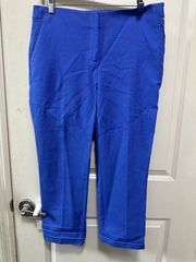 So Slimming by Chicos Cropped Blue Pants - Size 1.5 / Medium / 10