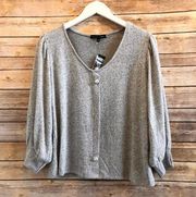 Adrienne Vittadini Gray Sweater Size Large NWT