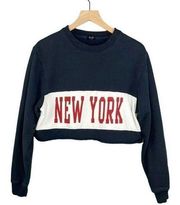 John Galt cropped sweatshirt New York Ling Sleeve Size M