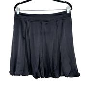 Diane Von Furstenberg Black Silk Pleated Balloon Mini Skirt Size 6 31 Waist