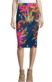 Trina Turk Miki Floral-Print Pencil Skirt