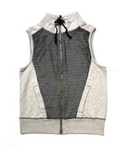 Material Girl Active  Gray/Black Mesh Sleeveless   Zip-up Sweatshirt Sz M