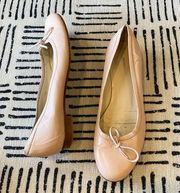 BURBERRY Dusty Pink Leather Flat Ballerinas Size 6.5