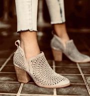 Rosalee Perforated Booties in Taupe Size 6.5