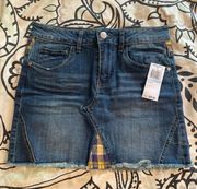 Denim Miniskirt with pattern