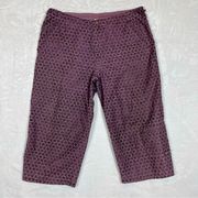 Sportswear Arch Cape Purple Floral Clamdigger Capri Pants Womens Small‎