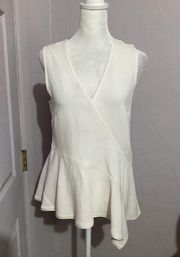 Proenza Schouler White Sleeveless Asyemmetric Pullover Blouse Size 2