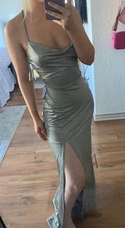 Sage Green Silk  Dress