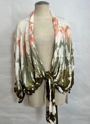 NWT Young, Fabulous and Broke Carmen Tie Front Top