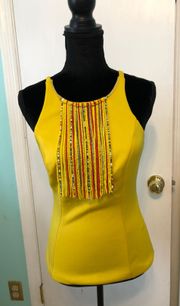 Yellow Woman Blouse beads Size M