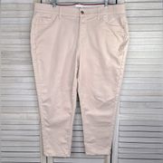 TOMMY HILFIGER Stretchy Skinny Cropped Jeans Light Pink-16W