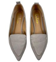 Lulus Emmy Gray Faux Suede Pointed Toe Loafers Slip On Size 7.5