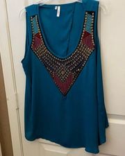 Studio y embellished tank top xl