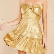 NWT  Gold Strapless Joy Dress