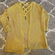 Debut open knit cardigan size s/m yellow oversized