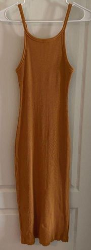 Women’s Small  Cosmos Ribbed Midi Dress Turmeric