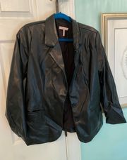 Faux Leather Blazer