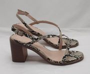 H Halston Sandals Women's Size 8 Python Print Vegan Leather Strappy Shoes