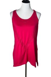 Nanette Lepore Womens Pink Tank Top Size L Workout Active Sleeveless Open Back