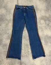 Vintage No Excuses Flare Cut Jeans With Tuxedo Sides