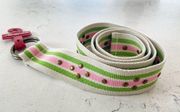 Aeropostale Pink Green and Cream Canvas Vintage Style Belt NWT