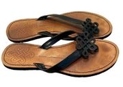 DVF DIANE VON FURSTENBERG tan leather Love Knot flip flop thong sandals 8