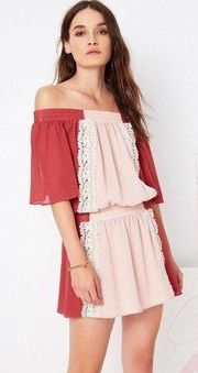 Tularosa Marietta off Shoulder Mini Lace Bohemian Dress XS