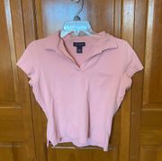 Loft Pink Polo Crop Top