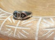 Sterling Silver Double Heart 925  Ring