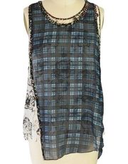 3.1 Phillip Lim Mixed Pattern Sleeveless 100% Silk Tank, EUC, Size 8, MSRP $395