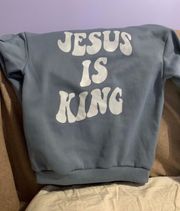 Jesus is King Blue Hoodie