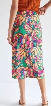 FARM RIO Getaway Printed Faux Wrap Midi Pencil Skirt Sz M