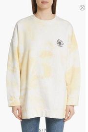 Ganni Tie Dye Cotton Jersey Sweatshirt With Daisy Size M/L