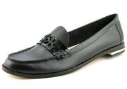 Black Leather Logo Loafers Shoes