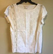 Kenar small white and beige short sleeved top