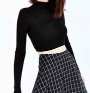 UNIF x Urban Outfitters Black Ribbed Knit Crop Turtleneck Sweater