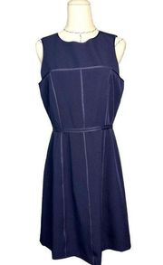 Cremieux Nadiya Dress Womens Size 6 Navy Blue Sheath Sleeveless Sophisticated