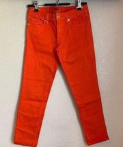 Tory Burch bright Orange Alexa Cropped Skinny Jeans 25